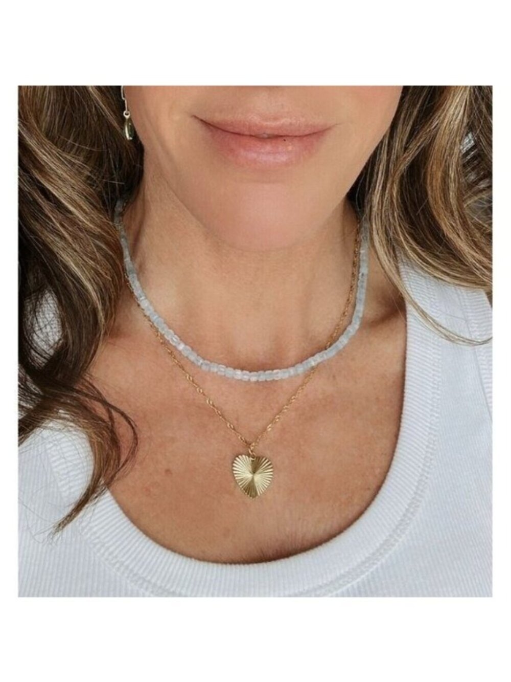 GORGEOUS Aquamarine Beaded Necklace w/Gold Toggle Clasp & Pearl, Reversible - Picture 3 of 11